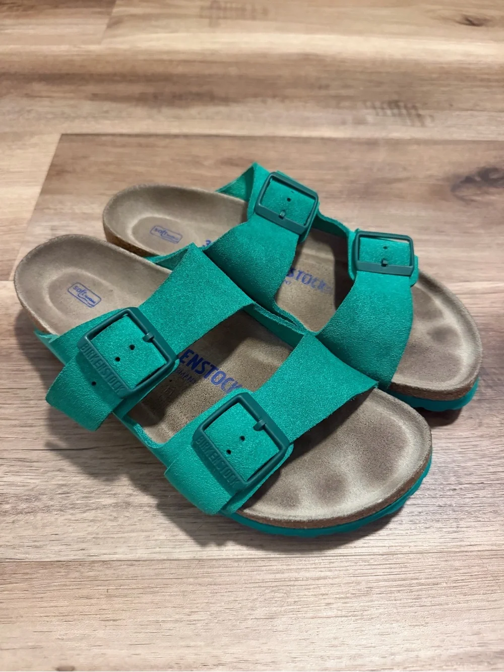 Birkenstock Arizona Digital Green Suede Sandals Womens EU 39 US 8
